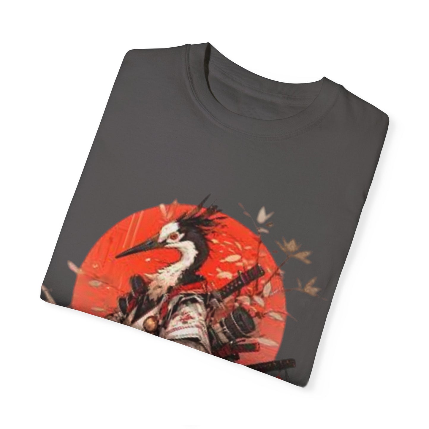 Pelo & Stile Cranes & Blossoms Artisan T-Shirt - Unisex Garment-Dyed Tee for Nature Lovers