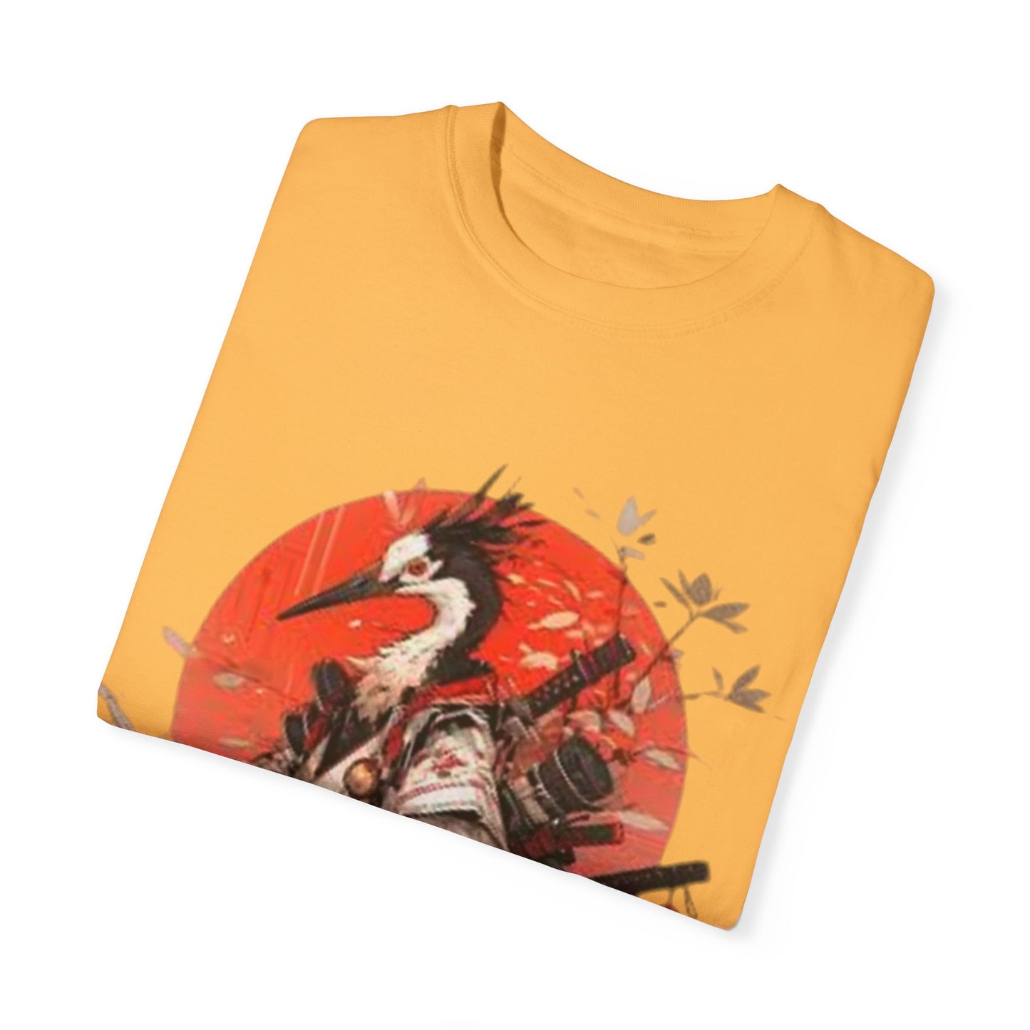 Pelo & Stile Cranes & Blossoms Artisan T-Shirt - Unisex Garment-Dyed Tee for Nature Lovers